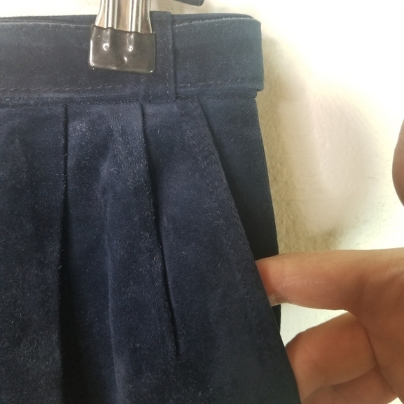 Vtg 80s blue suede trousers pants - Picture 9 of 13